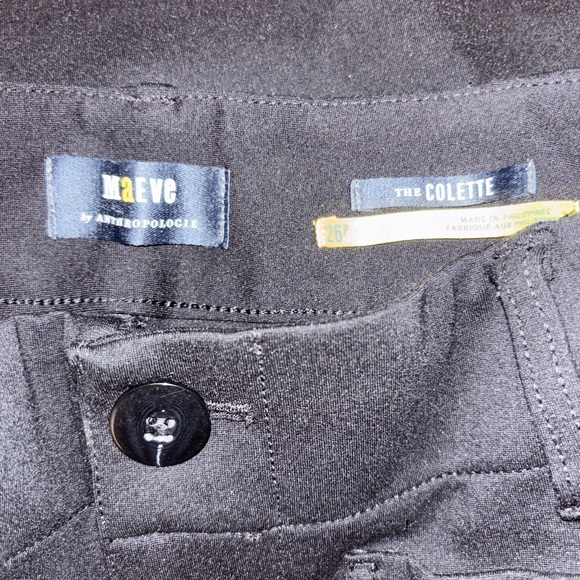 Maeve Anthropologie black The Colette ponte knit crop pants size 26 P - Picture 2 of 3